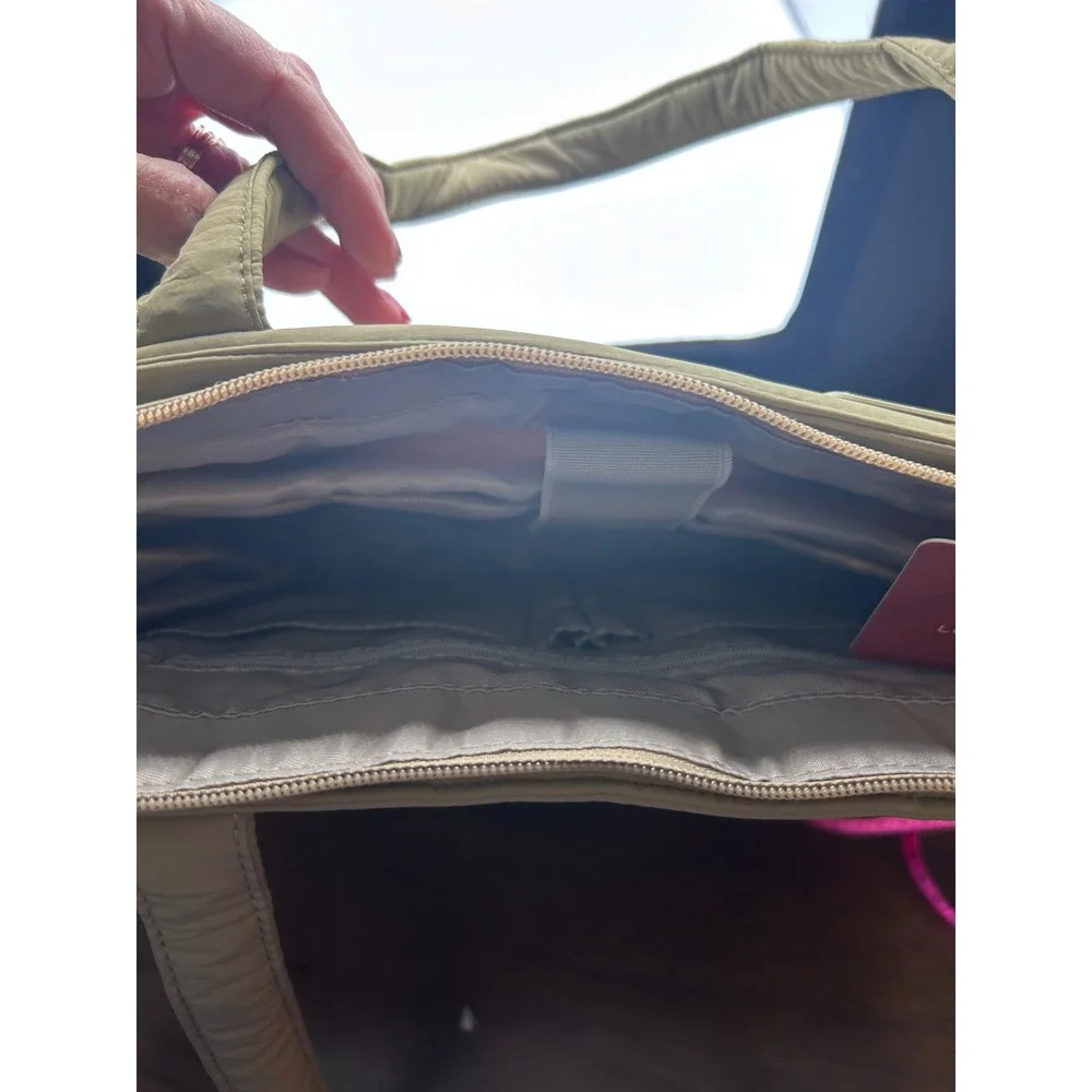 LOVEVOOK Quilted Laptop Tote Bag Olive Green 15.6 Inch Work Bag NWT